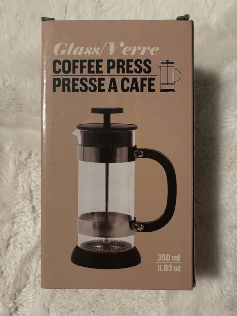 350ml Black Coffee Press - Glass French Press